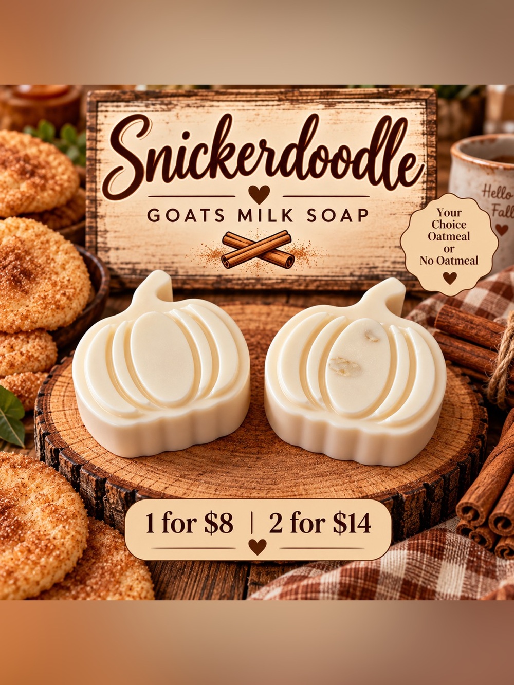 Snickerdoodle scented goats milk soap-Handcrafted